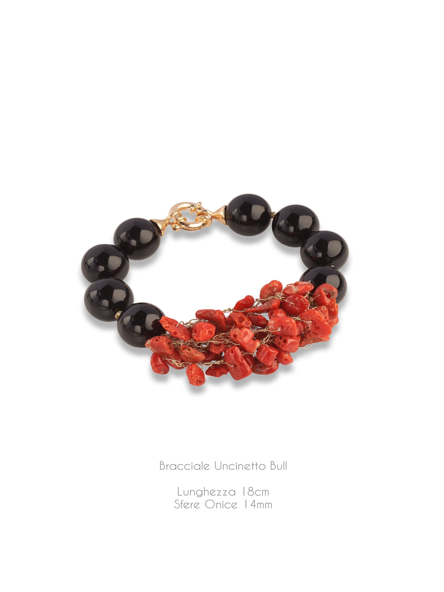BRACCIALE ONICE E CORALLO