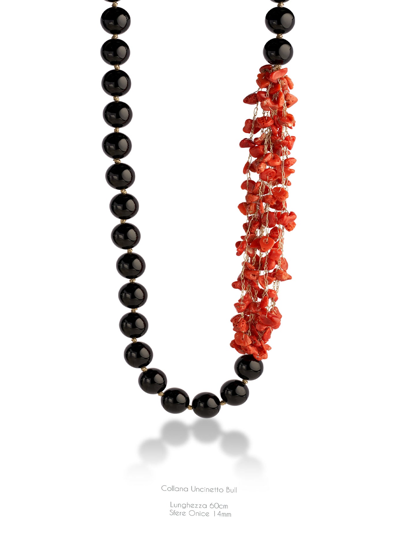 COLLANA ONICE E CORALLO