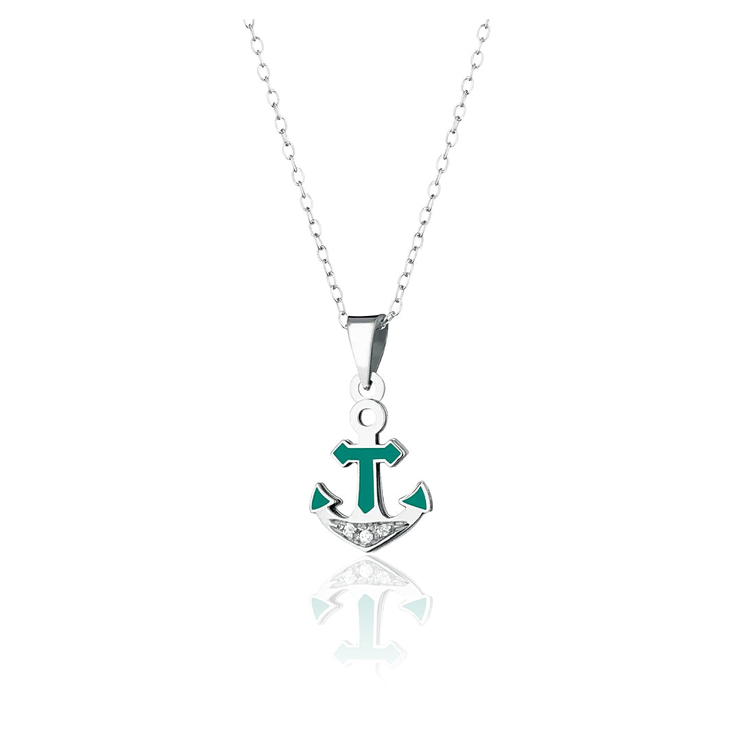 PENDENTE ANCORA ORO CON SMALTO